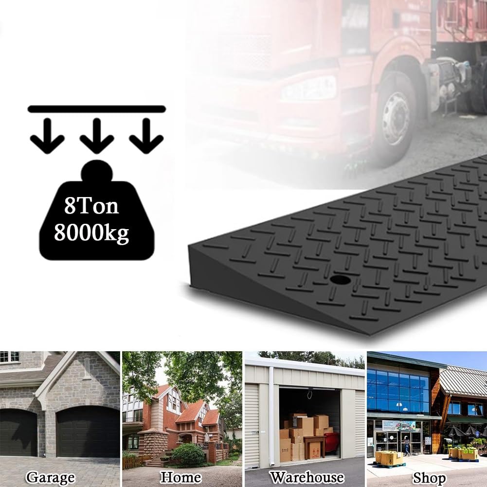 1m/39 Cali Gumowa Rampa Krawężnikowa, Wytrzymała Rampa Podjazdowa, Rampa Progowa do Doku Załadunkowego Chodnik Samochód Hulajnoga Motocykl (Size : 100x35x12cm)