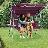 Hollywoodschaukel 3-Sitzer mit Dach & Sitzauflage Gartenschaukel 200 kg belastbar - 6