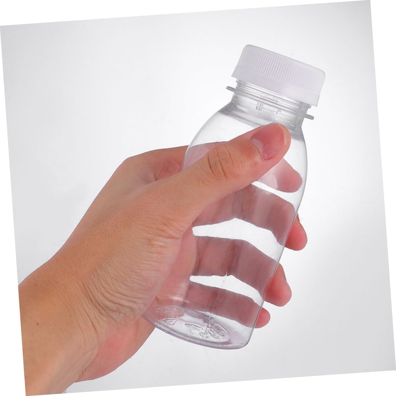 Angoily 20pcs Plastic Juice Bottles with Caps Food-grade Pet Containers for Milk Smoothies and Homemade Beverages Travel and School Use