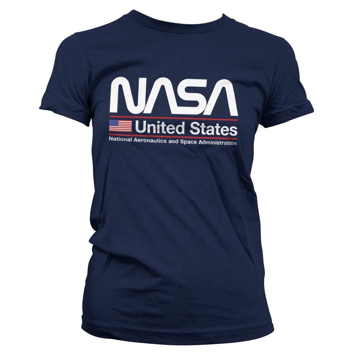 Nasa Officially Licensed United States Women T-Shirt (Navy), L