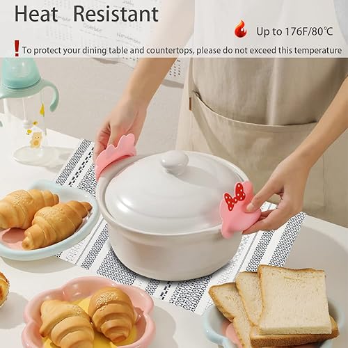 Miniatura 10 de Manteles individuales, juego de 4 manteles individuales, resistentes al calor, manteles individuales antideslizantes y lavables, tapete fácil de