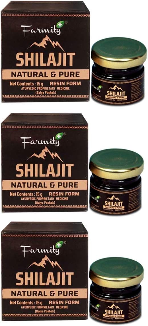 Farmity Shilajit Resin 15g for Endurance and Stamina (Pack of 3)