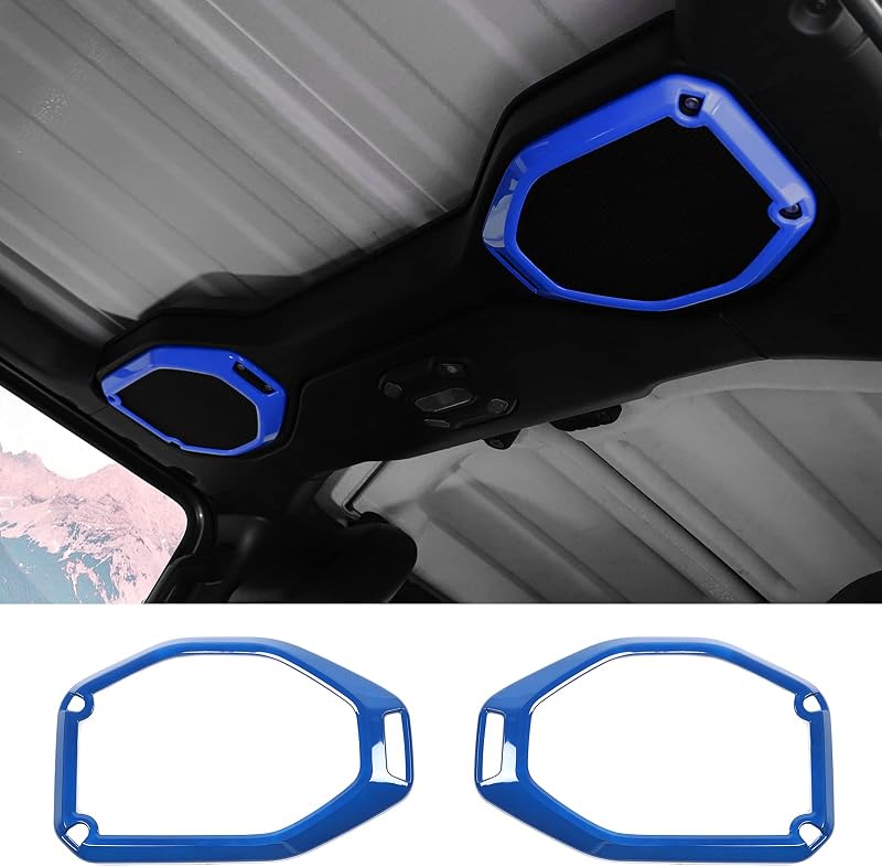 Moldura de acabamento dos alto-falantes superiores Voodonala azul para Jeep Wrangler JL JLU e Gladiator JT 2018–2021 – 2 peças