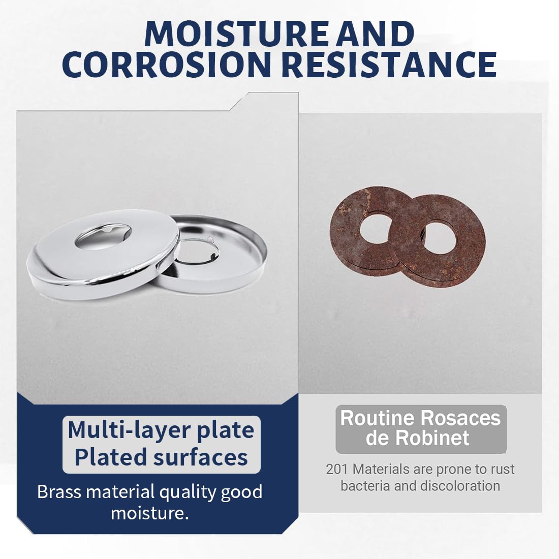 4 Pezzi Rubinetto Rosetta Acciaio Inox (3/4) Ø 27 mm x Ø 80 mm x altezza 25 mm, Finiture Per Rubinetti Doccia E Rubinetto A Parete Acqua Calda (Ø 80 mm x 25 mm altezza)