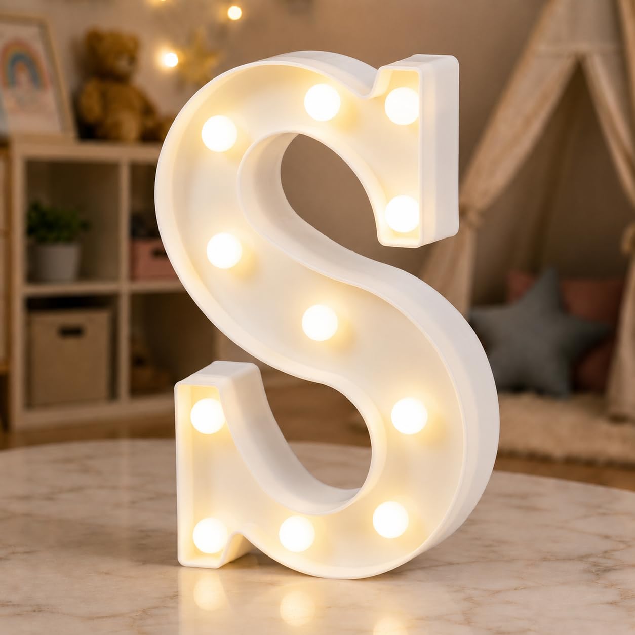 HXWEIYE Light Up Letters S, 8.58 Inch Battery Opearted, 11 LEDs
