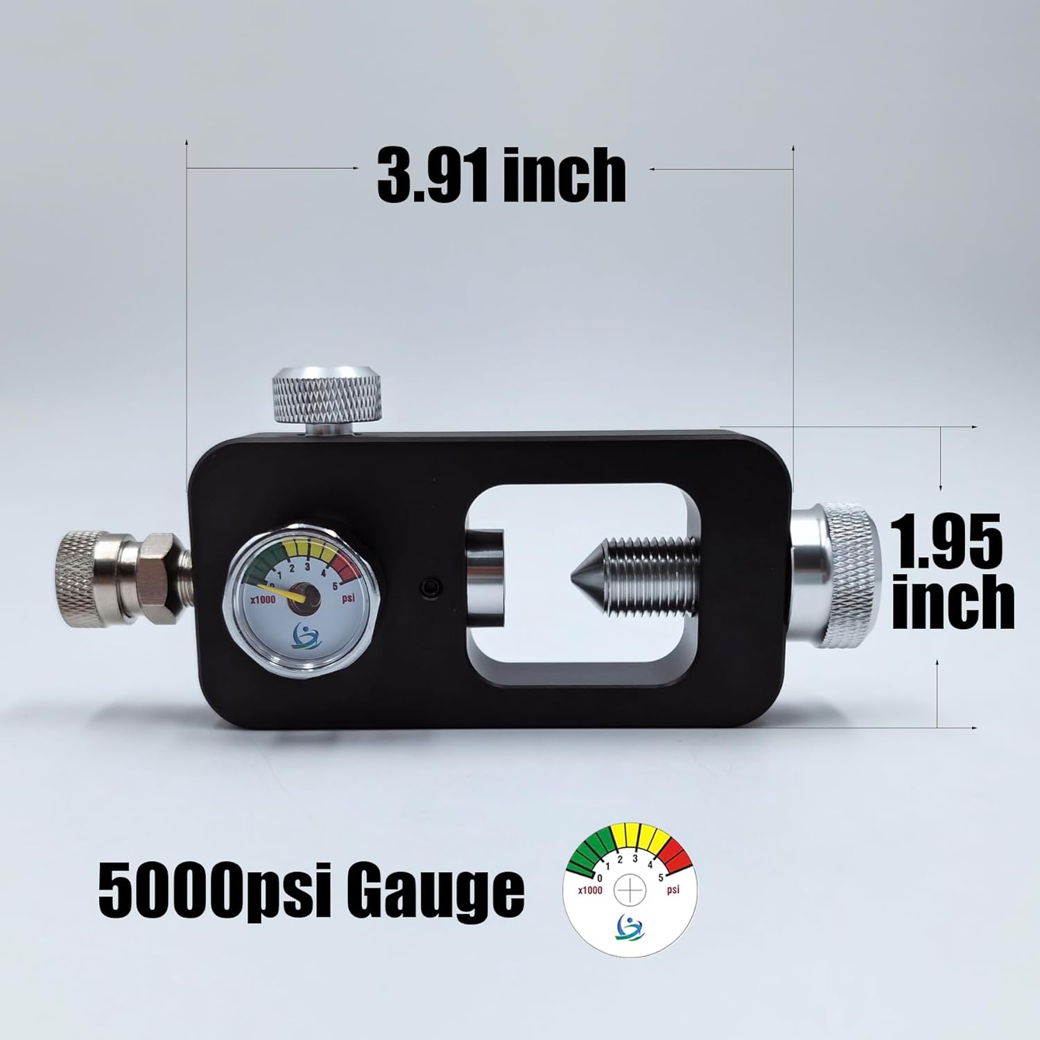 DIN Scuba Fill Station 4500psi HPA Scuba Filling Adapter Valve for Paintball, PCP, Diving, Airsoft, with 32 Inches Fill Whip Hose