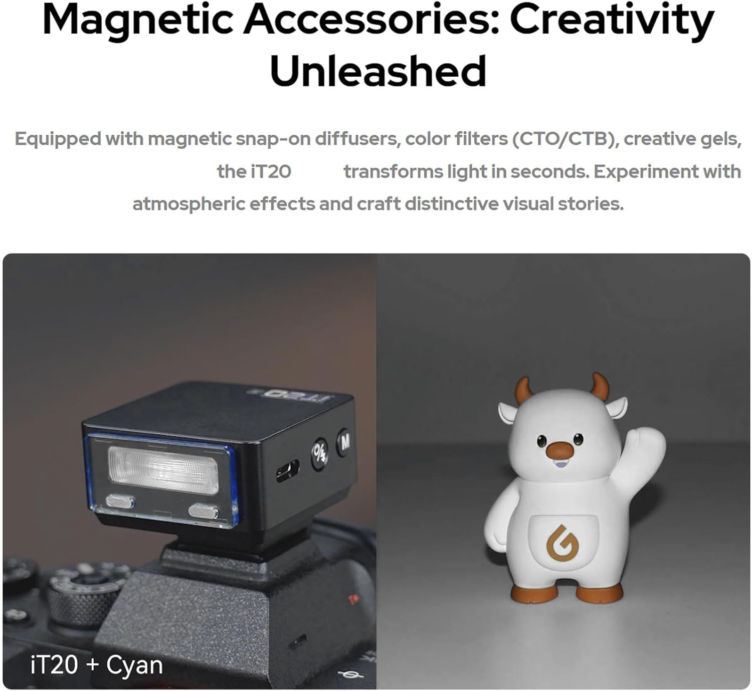 GODOX iT20S Mini Camera Flash iT20 for Sony with TTL Auto-Metering 1.5s Recycling 700 Flashes Built-in Lithium Battery with Magnetic Diffuser Filters Compatible with Mirrorless Sony Camera Black