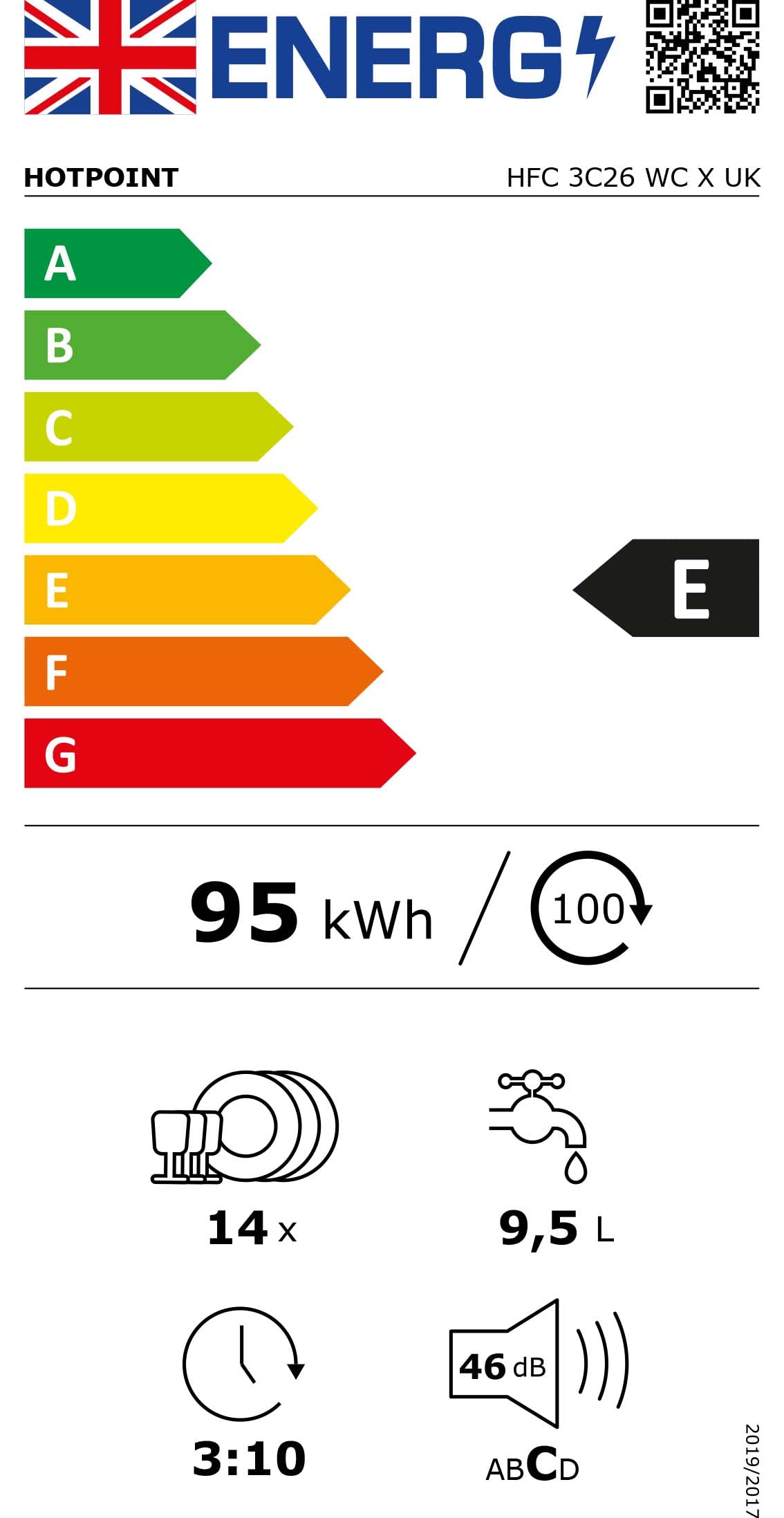 COMFEE' Freestanding Dishwasher FD1435EX with 14 place settings, Full