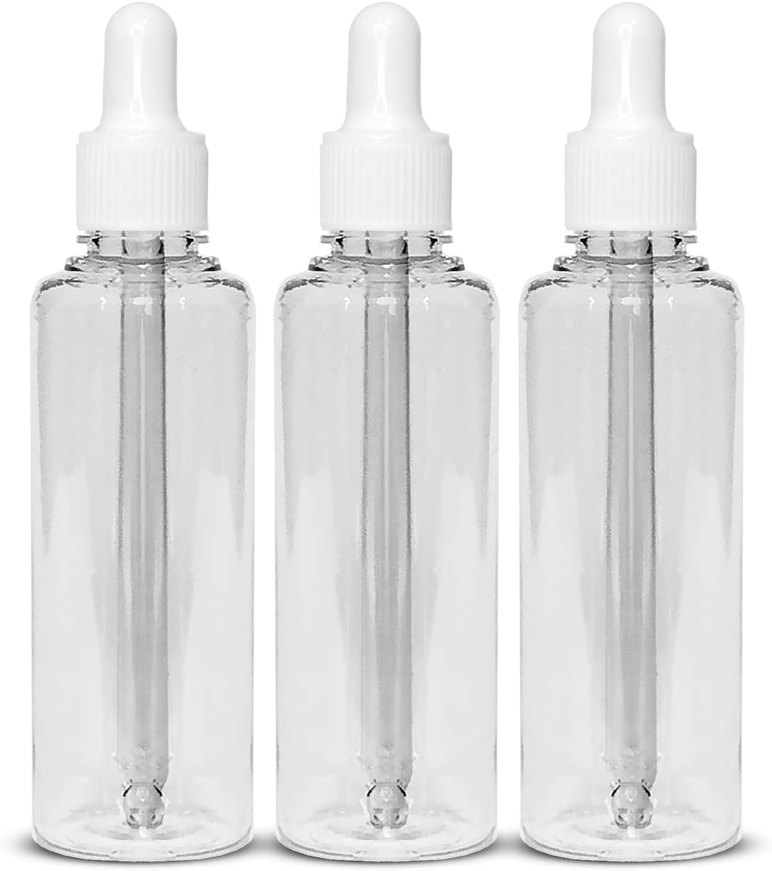 Botella Cuentagotas plástico trasparente 100ml, Bote Cuentagotas con pipeta [Goteros Cuentagotas plástico], para Aceite Esencial, Aromaterapia, Fragancia, Perfume, Masaje,Laboratorio, Boticario-3Pcs