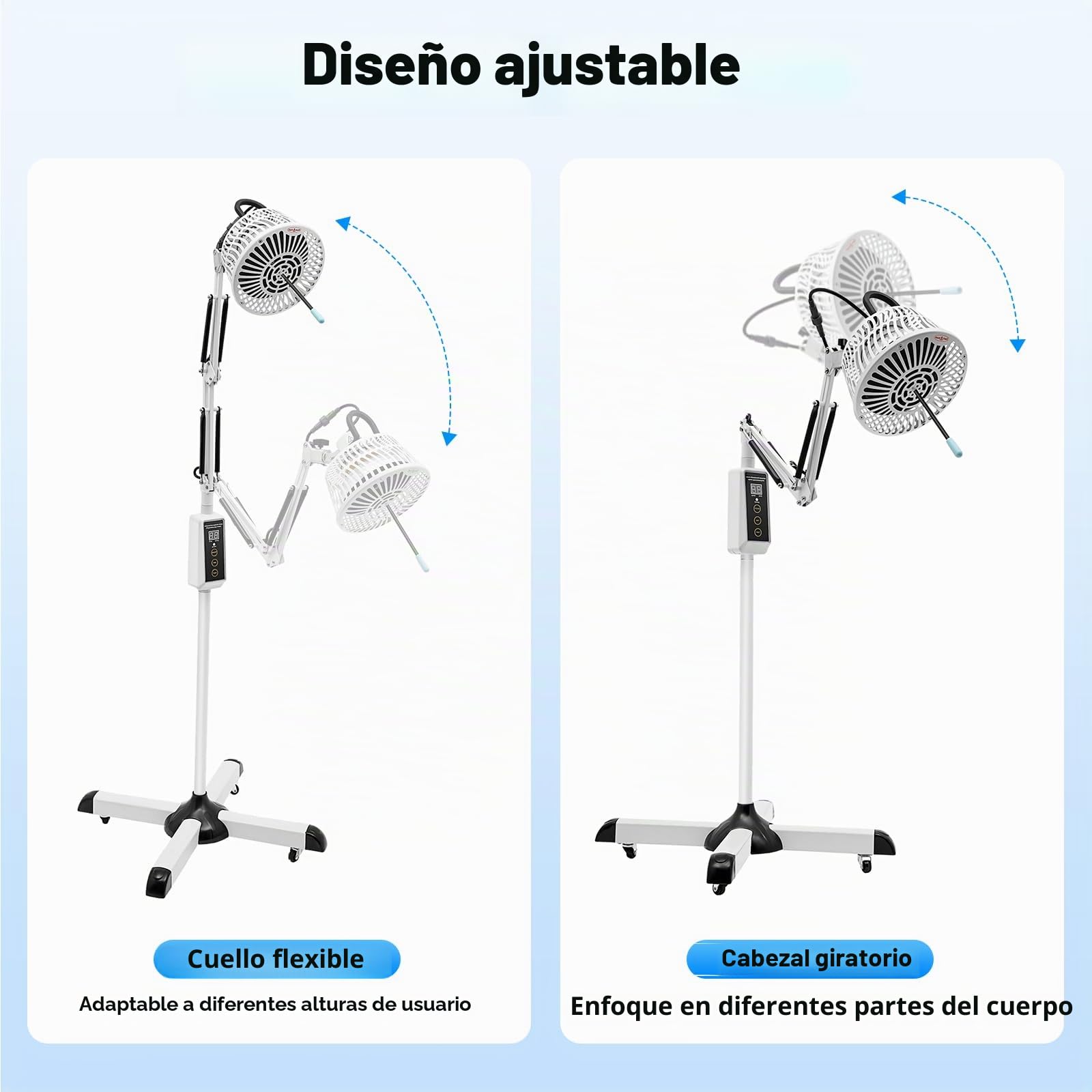 OUKANING Lámpara de acupuntura, lámpara de calor mineral TDP, temporizador de 30/60/90 min, 300 W, lámpara mox, faro infrarrojo, lámpara de terapia trasera y hombro