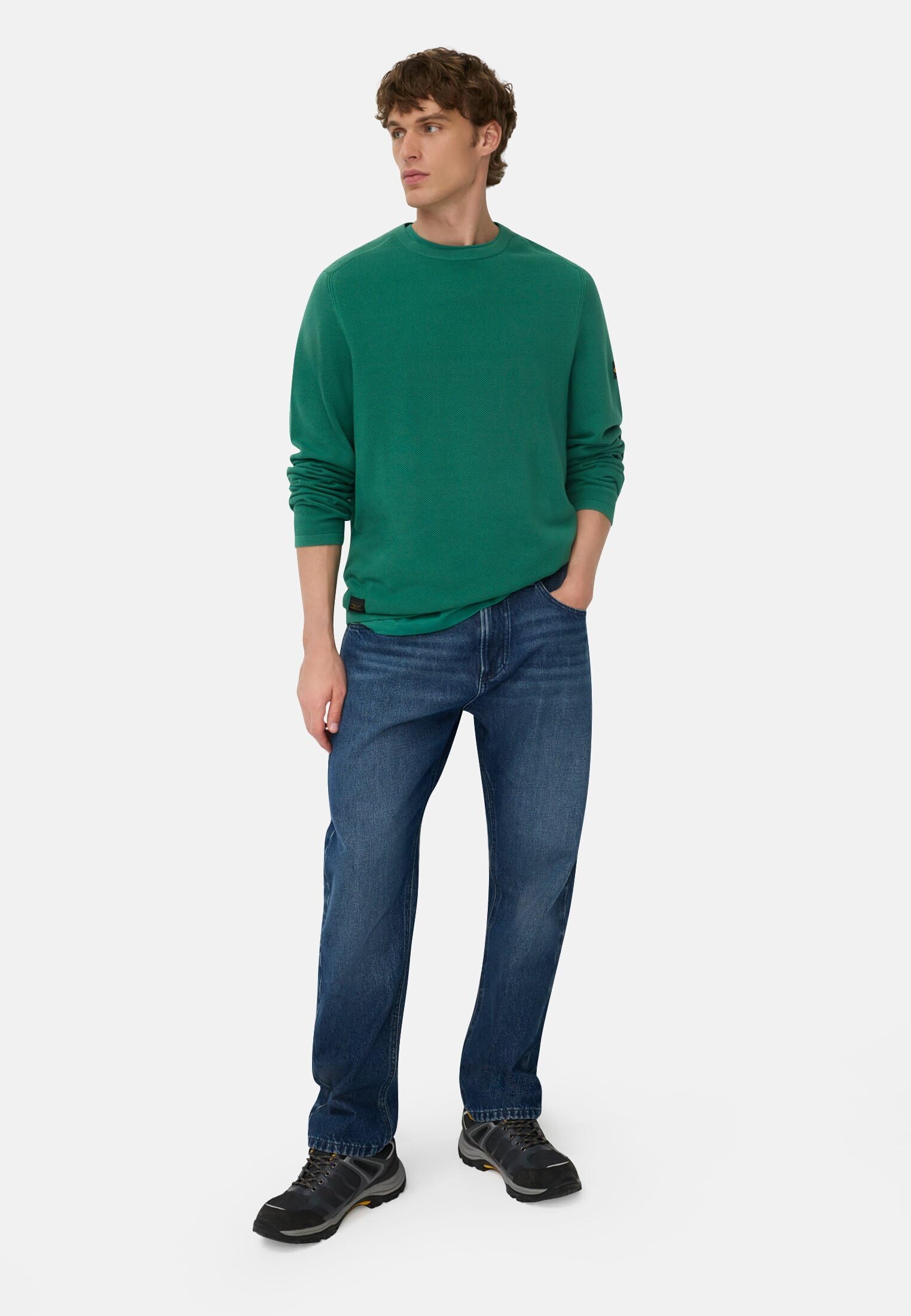 camel active Herren Pullover aus Reiner Baumwolle Tannengrün – Bild 4