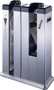 Business Wet Umbrella Bag Wrapper Stand,with 1200 Umbrella Bags,for Shopping Centers and Supermarkets Umbrella Holder for Entryway,with Wheels,Silver