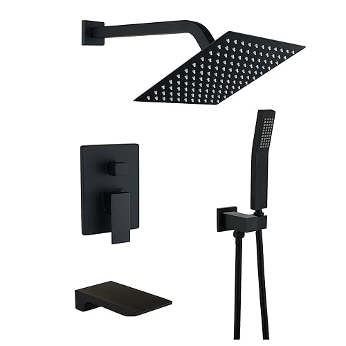 Bathtub Shower System Matte Black Shower and Tub Faucet set