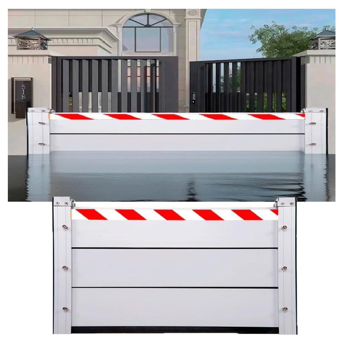 Barrière anti-inondation aluminium amovible 130 cm pour porte et entrée