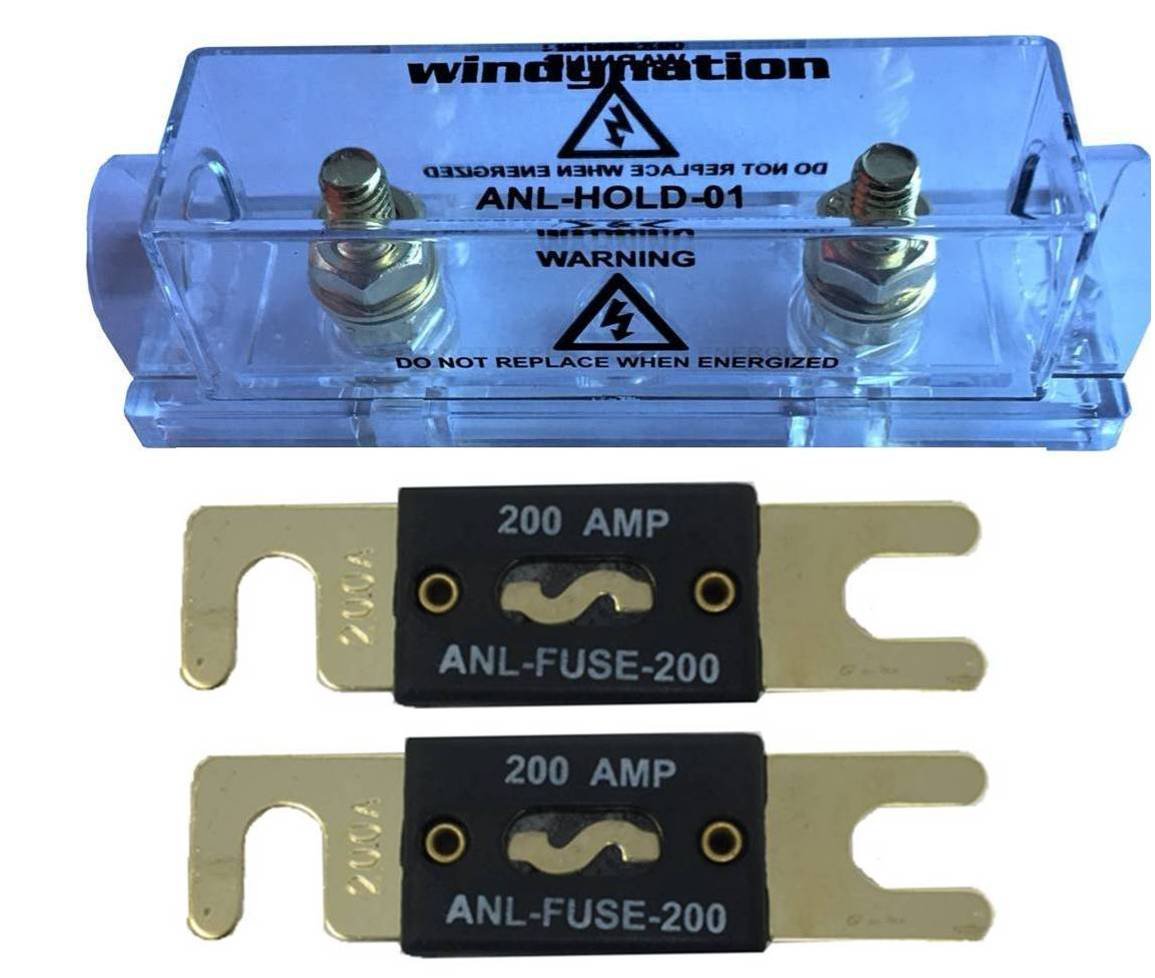 WindyNation ANL Fuse Holder + Fuse (2pcs 250A)