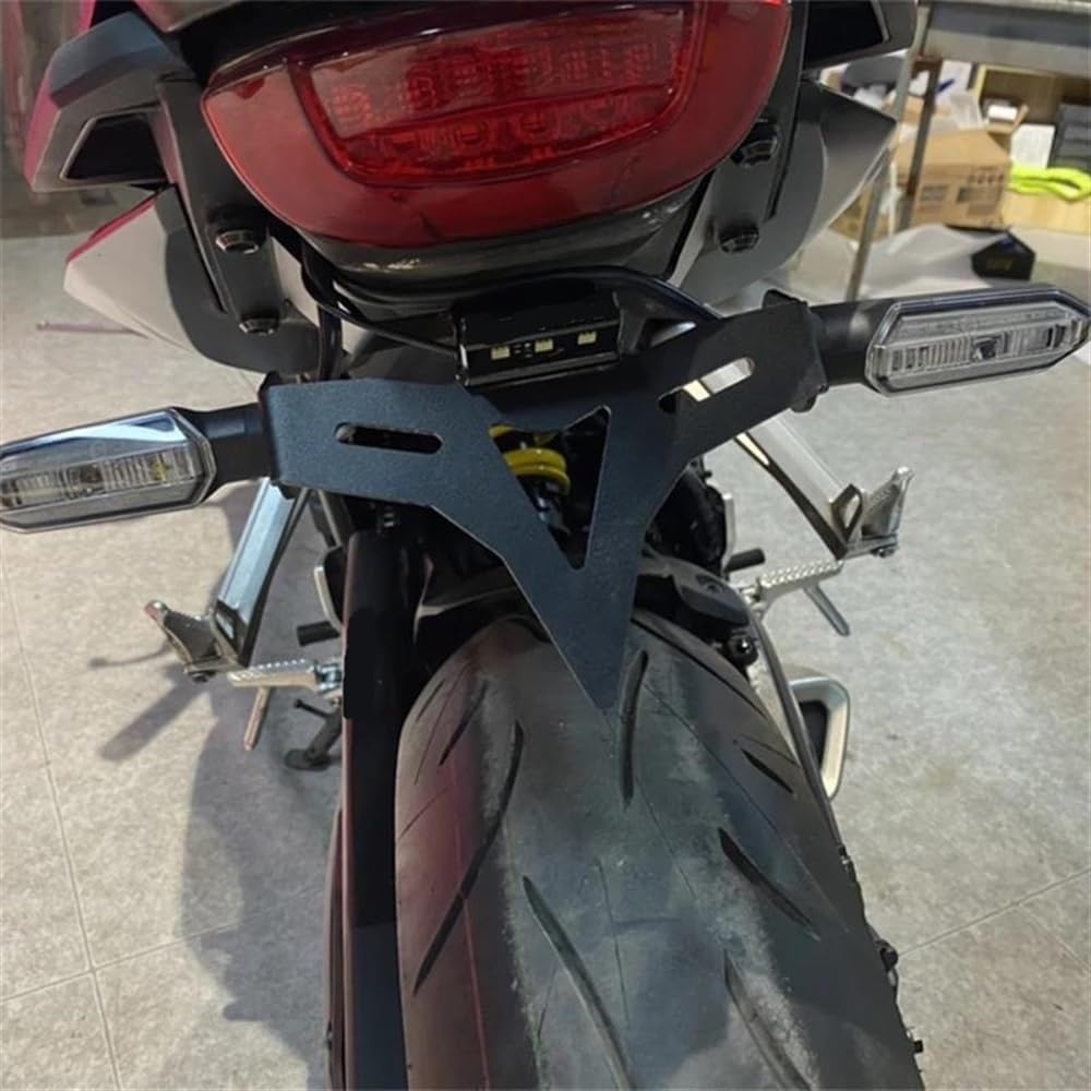 for Hon&da CB-650R CBR-650R CB650R CBR650 2019 2020 CB 650R CBR 650 Motorcycle CNC Tail Tidy Mudguard Rear Bracket License Plate Frame Holder Motorcycle(Black)