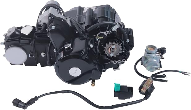 110CC Engine Motor, 4 Speed ATV Quad Engine Motor Complete Kit, Kick Start Motor Engine w/Reverse for Go Kart, Dirt Bike, ATV, Pit Bike