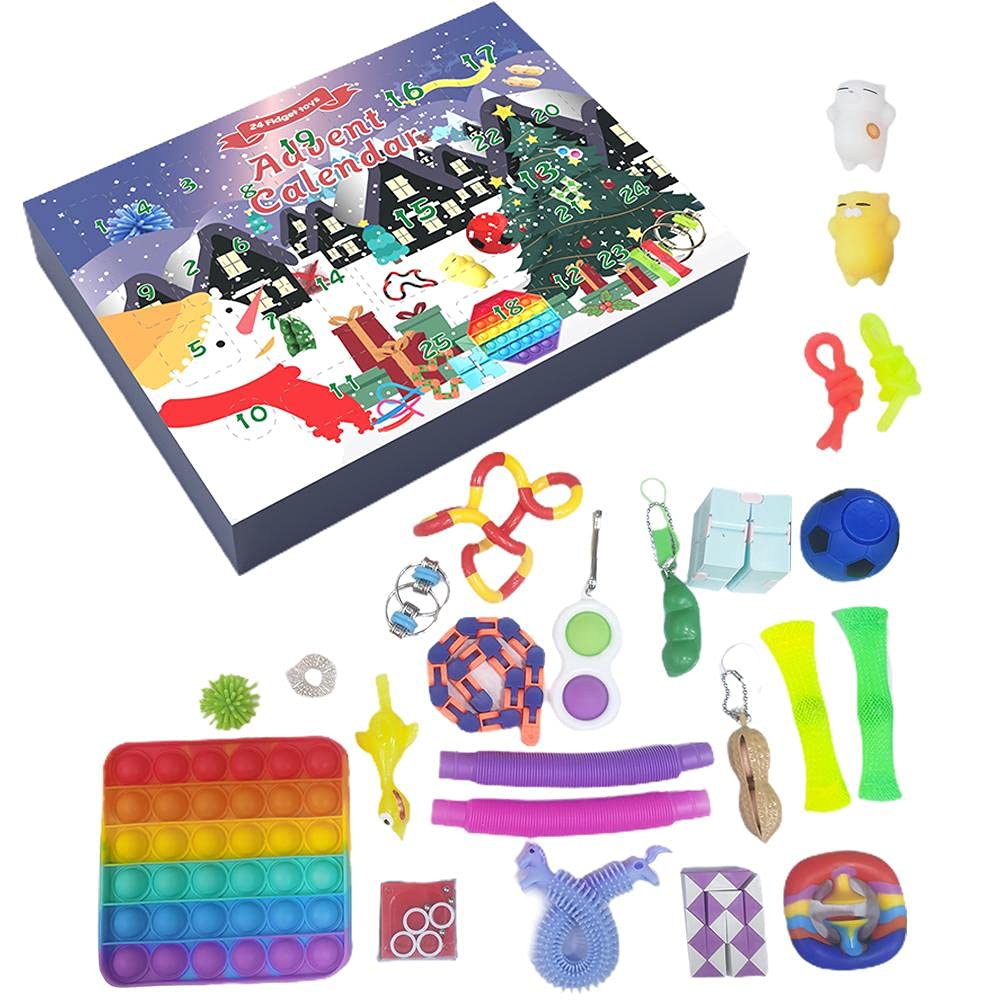 Buy Qwing Fangteke 2021 Fidget Advent Toy Set, 24Days Christmas