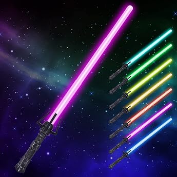Lightsaber for Children LED Lightsaber with 7 Colours Electronic Toy Lightsword Laser Sword with Lighting & Sound for Halloween Fancy Dress Party Gifts
