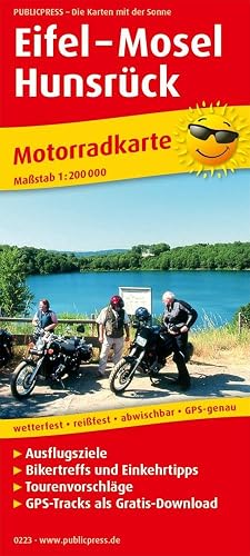 Eifel - Mosel - Hunsrück: Motorradkarte mit Ausflugszielen, Einkehr- &amp; Freizeittipps und Tourenvorschlägen, wetterfest, reissfest, abwischbar, GPS-genau. 1:200000 (Motorradkarte: MK)