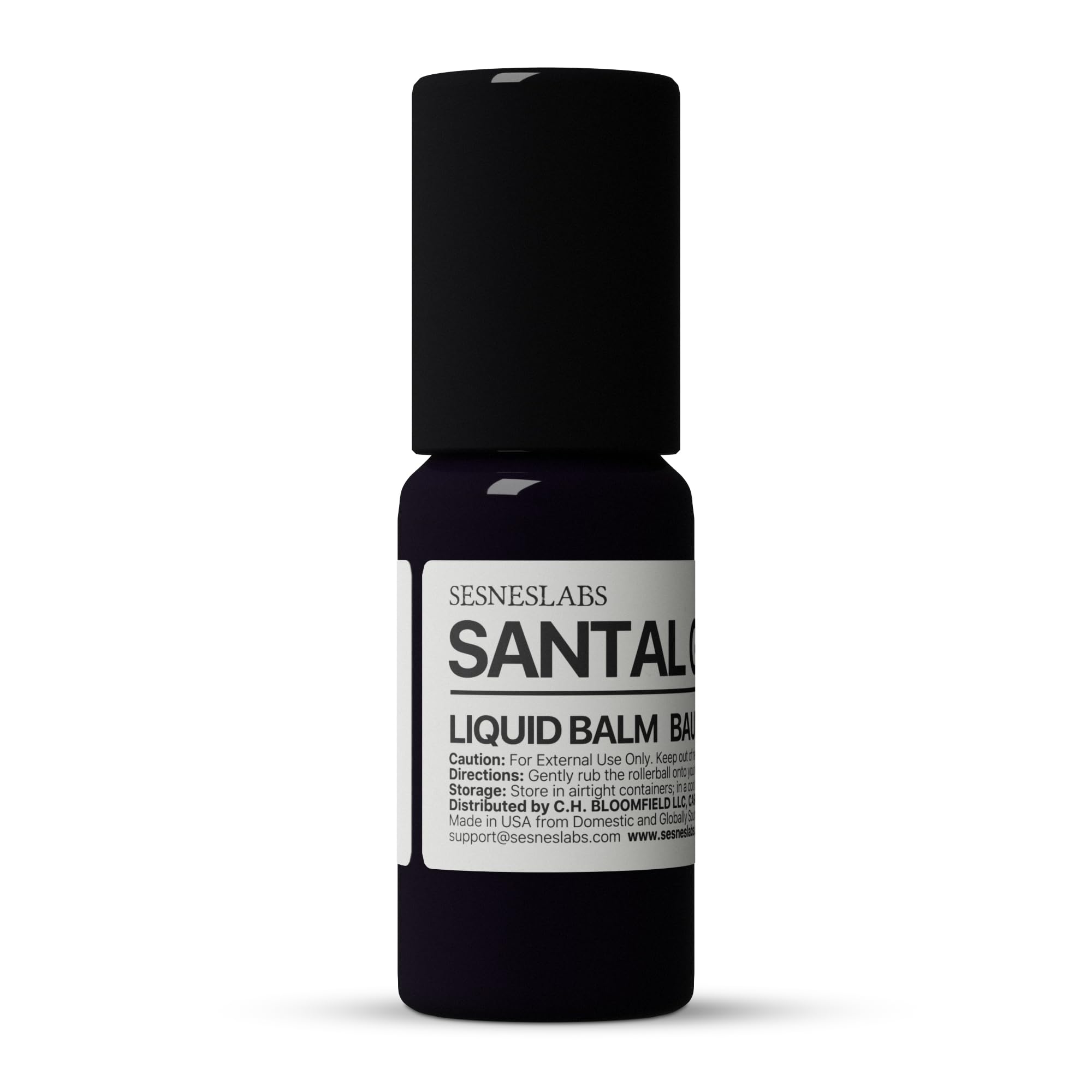 sesneslabs Santal Grass Roll-On Perfume Oil, Sandalwood, Alcohol-Free 10 mL | Opens on fresh-cut grass and eucalyptus, settles into cardamom, papyrus and sandalwood. Unisex, for pulse points and travel.