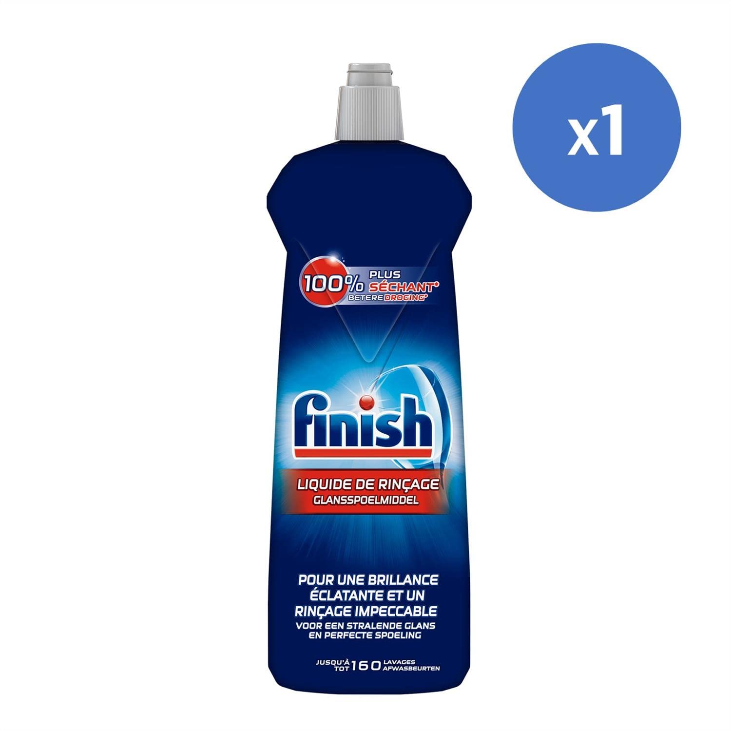 FINISH Liquide de Rinçage Lave-Vaisselle 800 ml + Protecteur de Lave-Vaisselle Anticalcaire x3