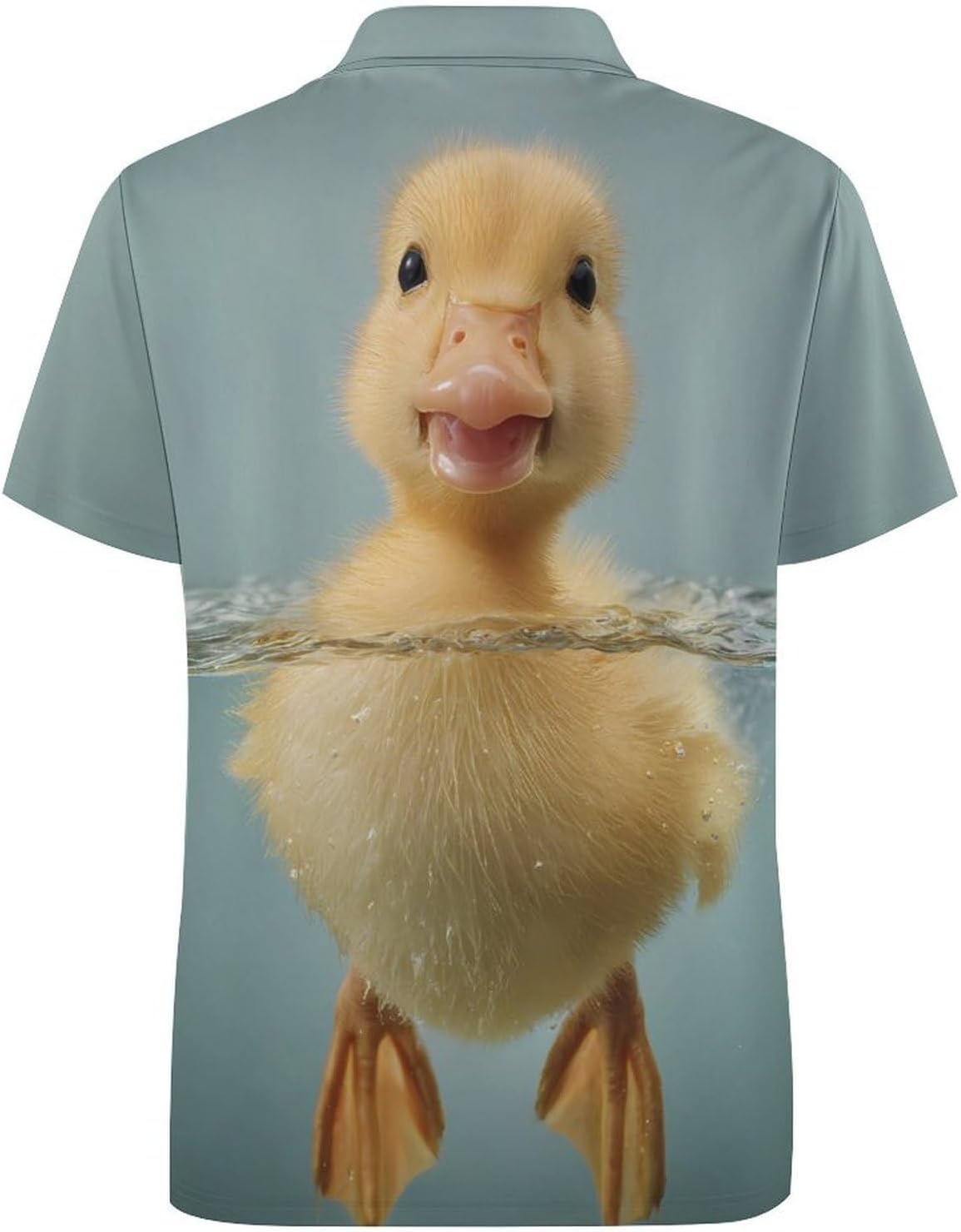 Duck Swimming on Water Surface Golf Polo Shirts for Men Casual T Shirts 5X-Large