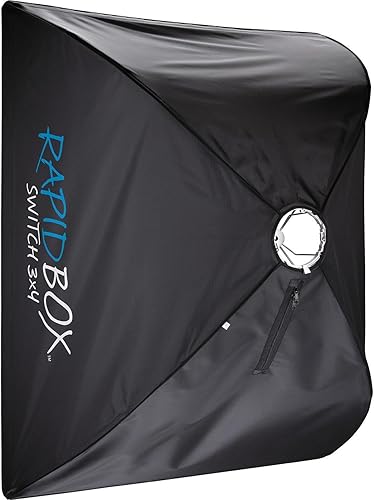 Westcott Interruptor rápido de 3 x 4 para estudio de fotografía portátil y kit de caja de luz en ubicación, compatible con múltiples marcas de