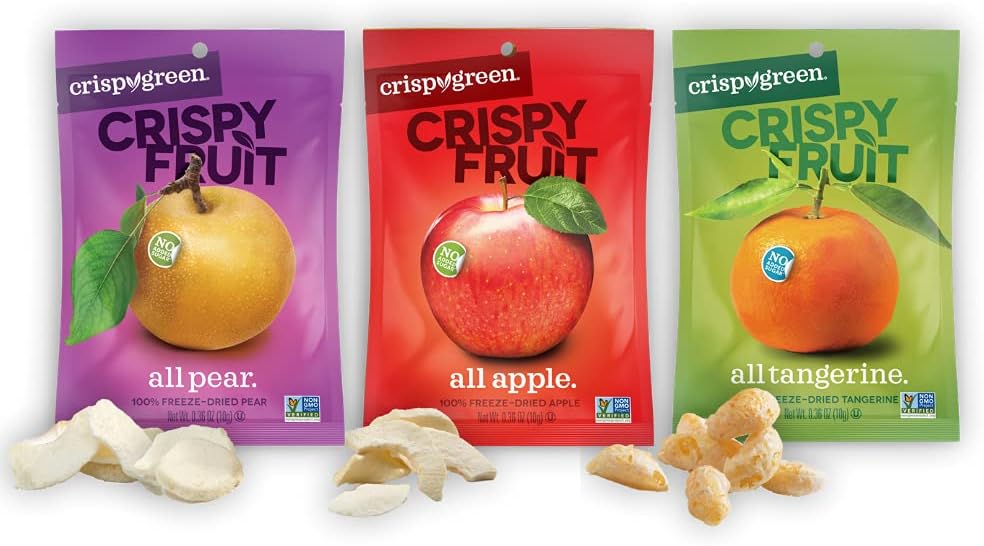 Crispy Green Freeze-Dried Fruit, Single-Serve, Variety Pack, 0.35 Ounce (Pack of 16) | Non-GMO |Gluten Free |No Sugar Added