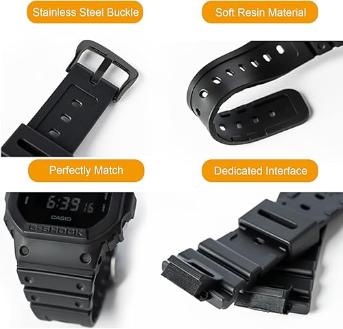 Miniatura 6 de Lijinlan Correa de reloj de resina para Casio G-Shock DW-5600 DW-5900 DW-6100 DW-6600 DW-6900 GW-M5610 GA-110120300700 GD-120350 Correa de repuesto