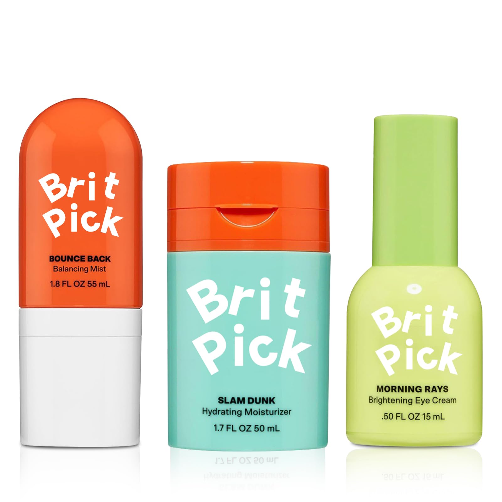 Skincare Set Slam Dunk Face Moisturizer+ Bounce Back Balancing Facial Toner Mist + Morning Rays Brightening Eye Cream, Made with Vitamin E + Aloe Vera Juice for Normal to Dry Skin