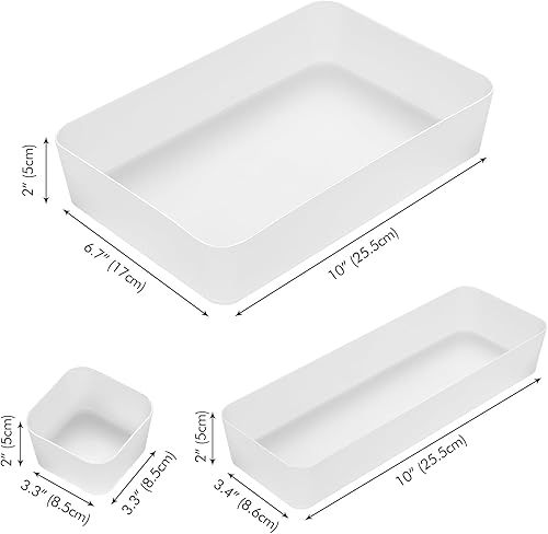 Miniatura 5 de Poeland Bandeja organizadora de cajones de 20 piezas, caja de almacenamiento para dormitorio, tocador, baño, cocina, esmerilado