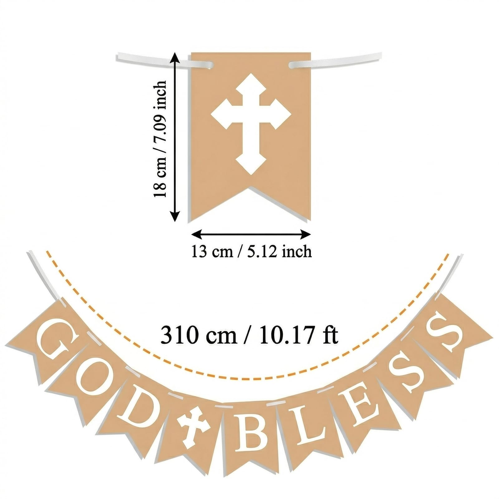 Cartel de bendición de Dios para la primera comunión, pancarta de bautizo, suministros de fiesta para niños y niñas, decoraciones de confirmación, decoraciones de bautizo, decoraciones de bautizo,