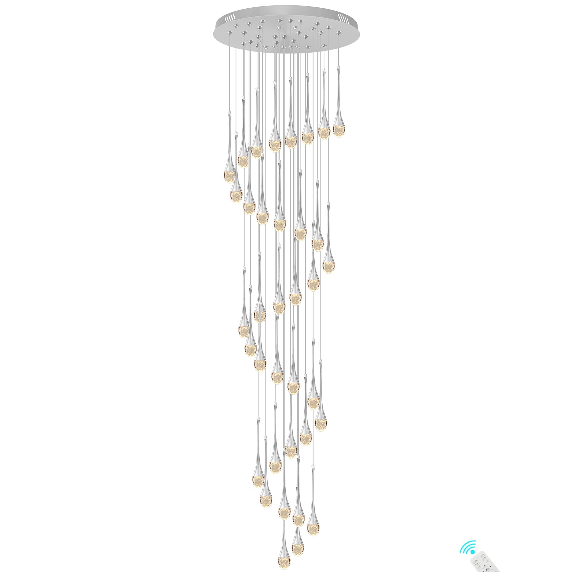 Éclairage d'escalier LED moderne en cascade de cristal pour sublimer l'entrée de votre maison
