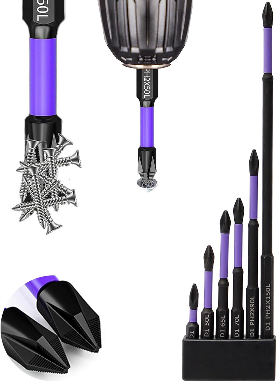 D1 AntiSlip And ShockProof Bits With Phillips Screwdriver Bits
