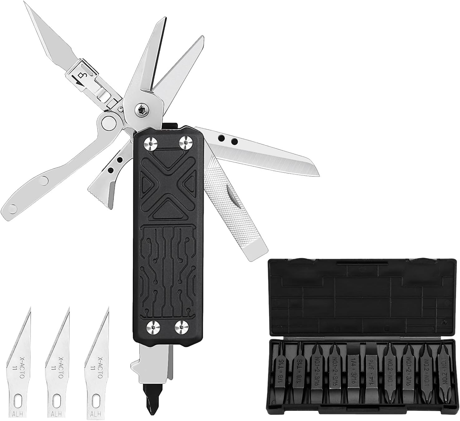 Pocket Tool E1 and NexTool Bit Kit AS2 (10 Pack)