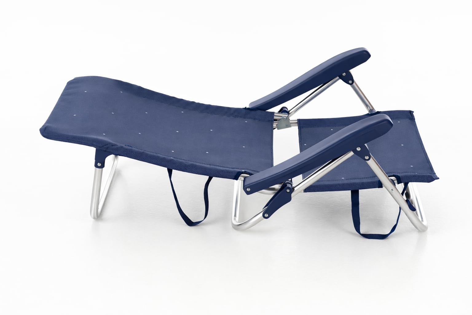 Creaciones Llopis Silla de Playa, Piscina, Camping o Jardín Plegable y Reclinable Diferentes Tamaños Aluminio Brillo 5 Posiciones (Silla Baja)