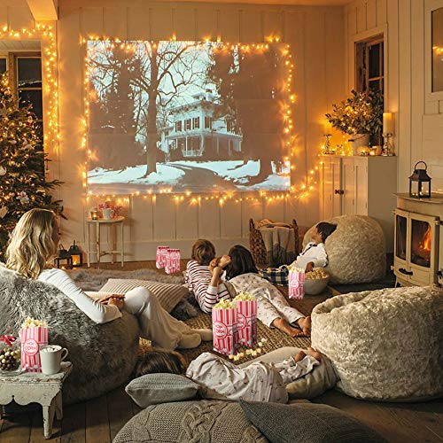 Keriqi Popcorn Bags, 2 oz Flat Bottom Paper Popcorn Bags for Family Movie Night Baseball Themed Carnival Christmas Birthday Party 100 Pcs
