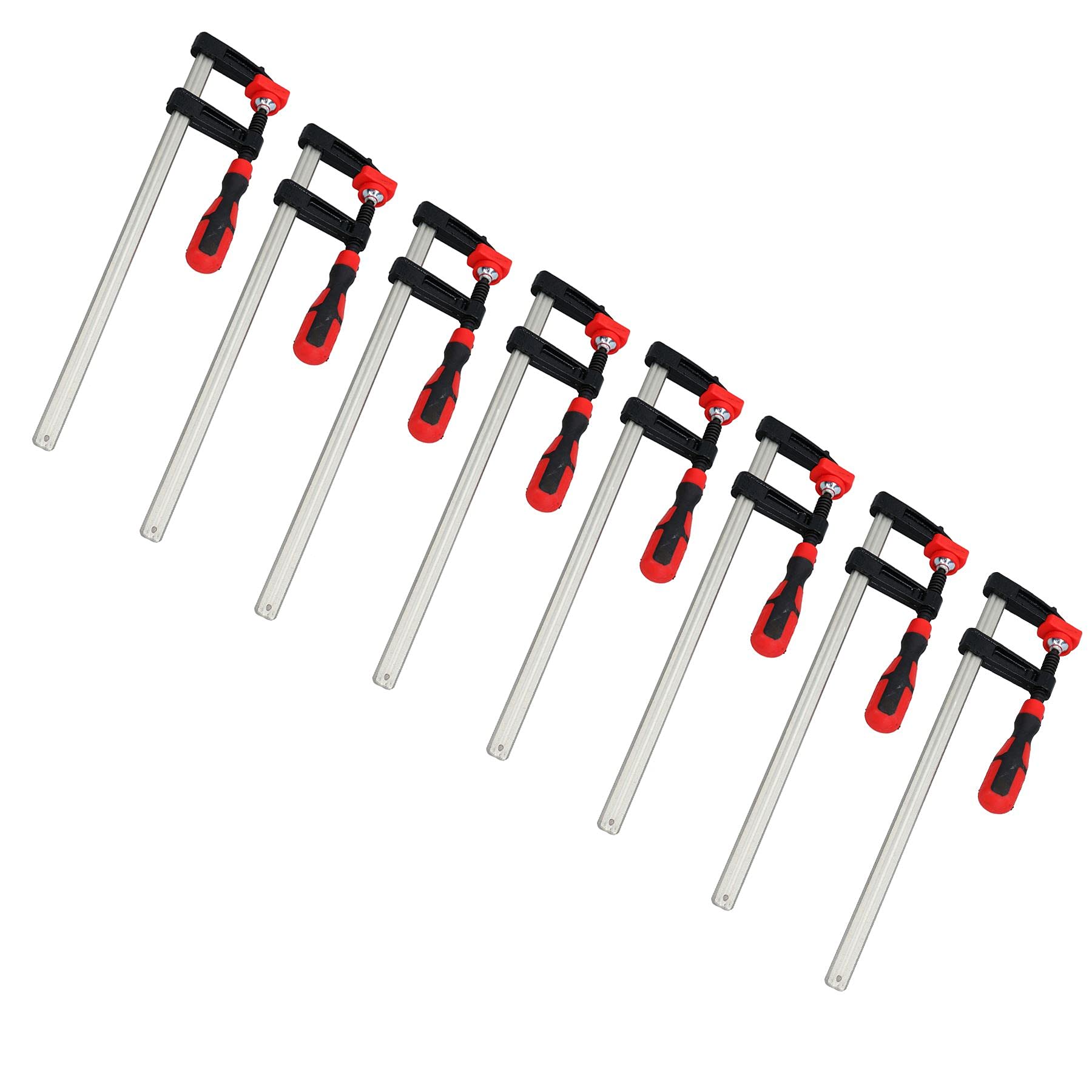 Ab Tools Red 300Mm X 50Mm Sliding F Clamp Bar Profile Holder Fastener Fastening Fast Grip 8Pk