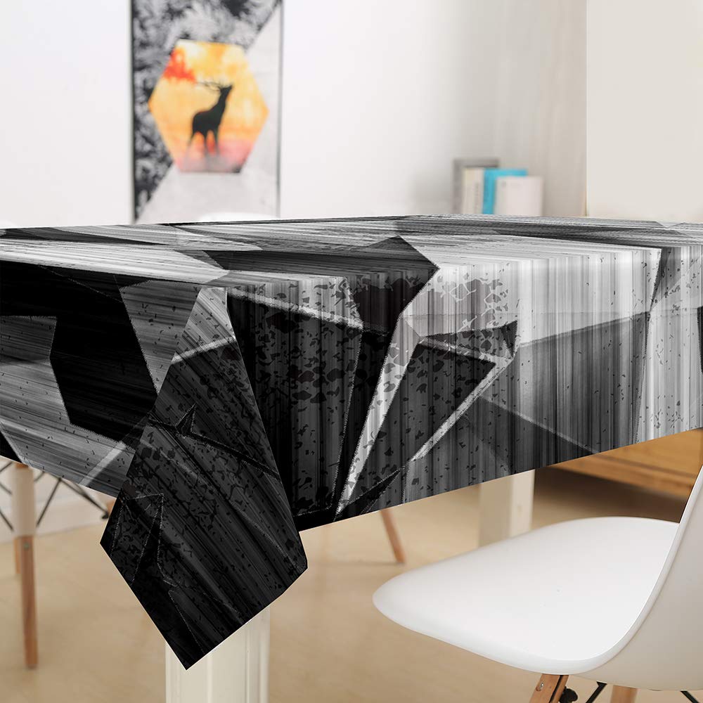 Hiser Tovaglia Antimacchia Quadrata Elegante, Impermeabile Decorazione della Tavola da Pranzo Cucina Lavabile Antimacchia Antipolvere Soggiorno da Tavola (Cavallo Nero,140x260cm