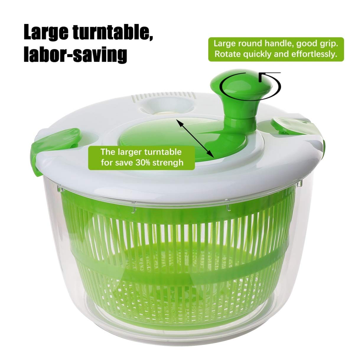 DOITOOL Household Manual Vegetable Dehydrator Easy Use Salad Drain Basket Salad Dryer for Washing Drying Fruits and Vegetables Kitchen Tool