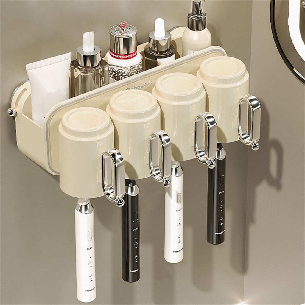 Soporte para cepillo de dientes montado en la pared con ventosa fuerte para baño o cocina