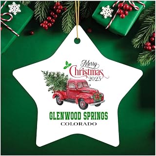 2025 Christmas Tree Ornaments Glenwood Springs Colorado Ornament Gift Holiday Decoration Present Glenwood Springs CO Souvenirs Hometown New Home Keepsake 3" White