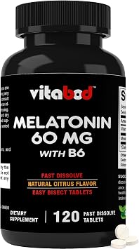 Vitabod Melatonin 60 mg with Vitamin B6 120 Fast Dissolve Tablets