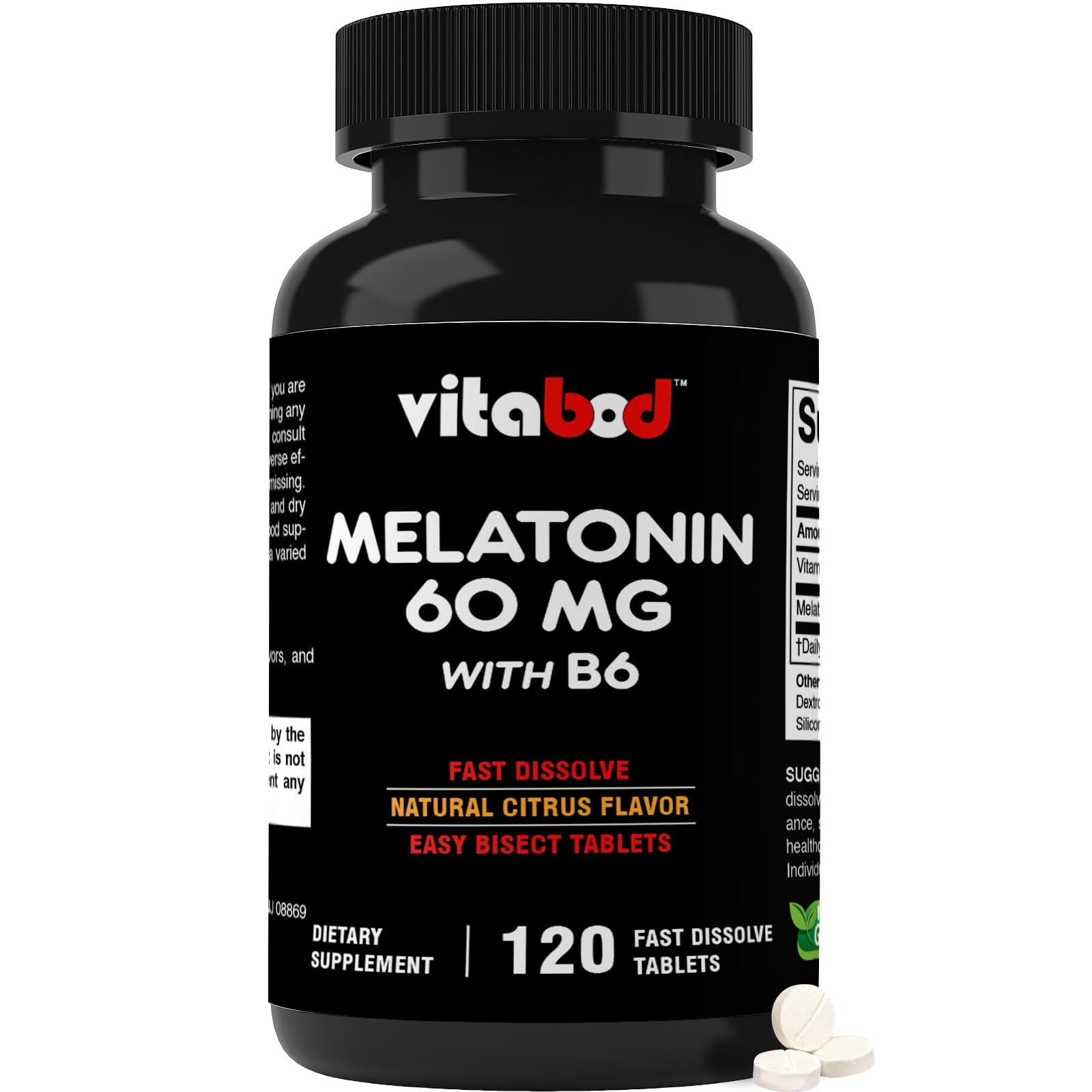 Vitabod Melatonin 20 mg Fast Dissolve Tablets with Vitamin B6, 240 Ct — Amazon image 10