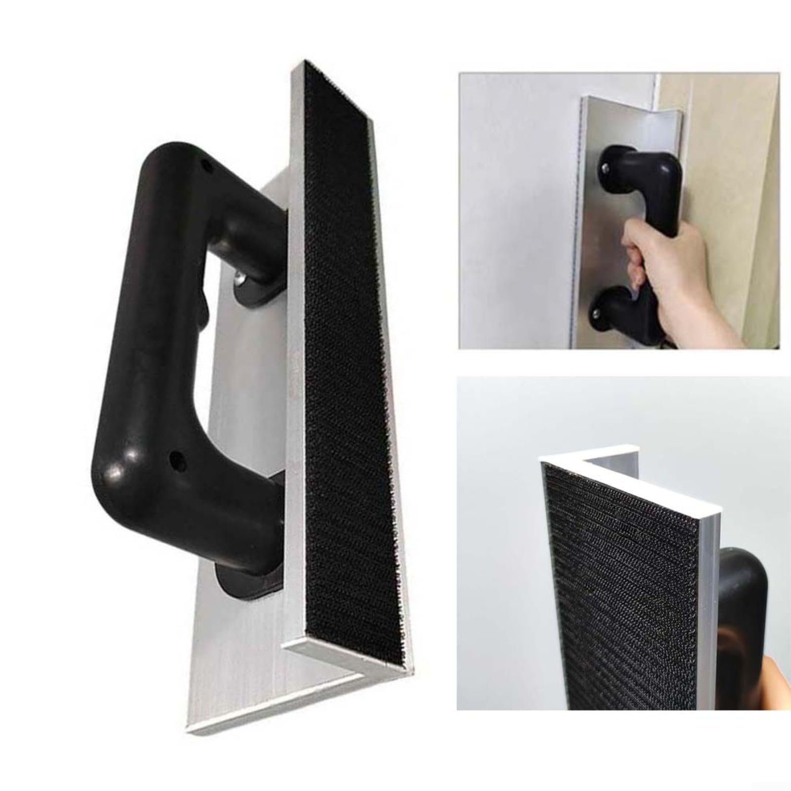 Porta carta vetrata angolare in alluminio per levigatura angolare interna a 90 gradi, progettato per levigatura di pareti e legno e rimozione dello stucco