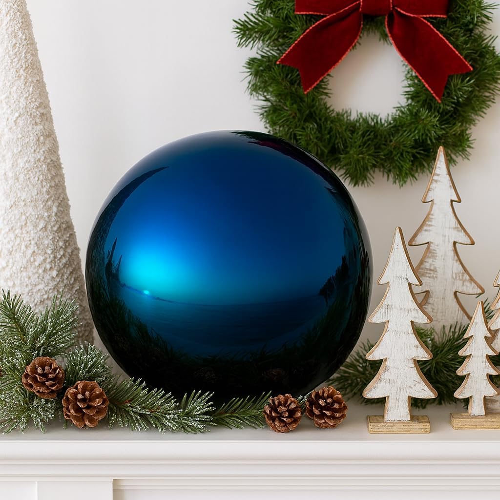 Lulu Decor, Copper Stainless Steel Gazing Mirror Ball Size 12, Smooth Shiny Finish Garden Decoration Globe