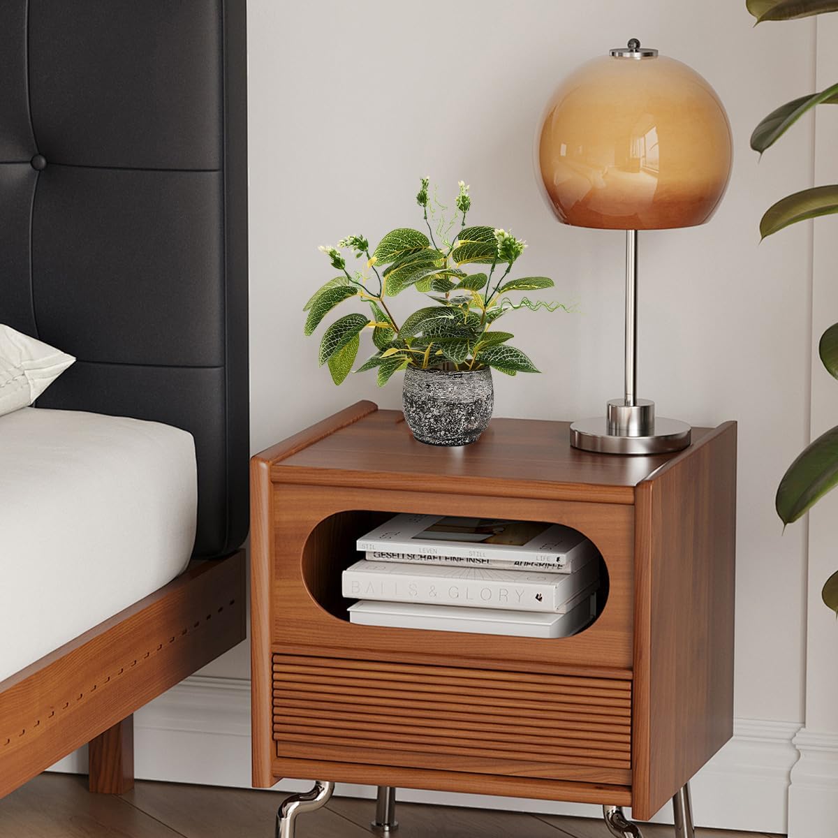 12.8'' Artificial Hoya Vine Plant in Rustic Black Cement Pot, Realistic Faux Leaf Potted Plant for Indoor Home Office Bathroom Living Room Shelf Tabletop Decoration, No Watering Needed - Image 5