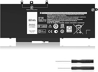 68Wh GJKNX Laptop Battery Replacement for Dell Latitude 5480 5580 5590 5490 5280 5288 5488 5591 5491 5495 E5480 E5580 E5490 E5590 Precision 15 3520 3530 Series Fits GD1JP DY9NT 5YHR4 451-BBZG 7.6V
