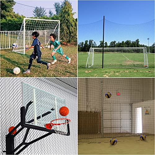 Wiseek Soccer Backstop Net, 10X20Ft High Impact Soccer Barrier Net, Nylon Sport Barrier Net Soccer Netting, Soccer Rebounder Behind Goal (Installation Rope Included) #TOP6